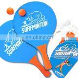 Classic Beach Tennis Wooden Paddle Game Set With 2 Balls, 2 Thick Water Resistant Wooden Rackets, 1 Reusable Net Bag thumbnail-3