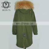 Women Jackets Warm Fox Fur Collar Hooded Long Italian Fox Fur Lined Coats thumbnail-5