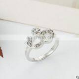 Korean Version of the High-quality Fashion Mask Gilded Gold Crystal Ring Tail Ring Girl Gift Ring thumbnail-2