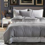 Luxury Pink Double Twin 100% Microfiber King Pompom Washed Duvet Cover Bedding Set With Zipper thumbnail-7