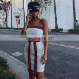 Women's Off The Shoulder Contrast Waist Belt WISH Hot Sell Summer New Backless Solid Party Wear Color Dress thumbnail-5
