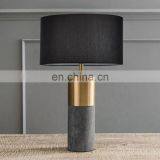 2020 Black Gold Fabric Bedside Table Lamp Luxury Marble Led Reading Lamp thumbnail-1