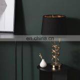 Нордический современный стиль, дизайн металлического основания с золотыми нитями, черный настольный светильник для гостиниц и домов