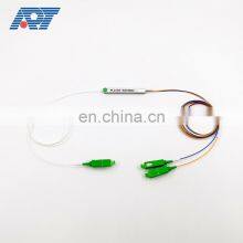 Fast delivery steel tube type 1x2 plc optical splitter 1260-1650nm wavelength