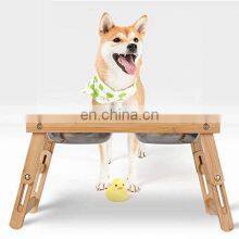 Elevated Adjustable Dog Bowl Pet Feeding Station With Stainless Steel Bowls Raised Dog Bowl for Dogs thumbnail-3
