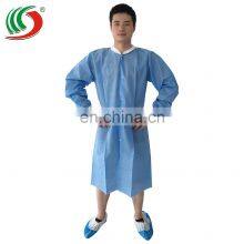Nonwoven Lab Coats Factory Suppiied PP Disposable With CE SMS Blue White
