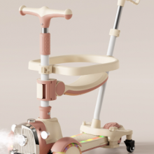 Children's Scooter, Folding Baby Scooter With Push Handle, 3-in-1 Toy Tricycle for Boys and Girls Aged 1-3-7（Wechat:13510231336） thumbnail-4