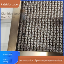 Customized Metal Decorative Mesh for Ceiling Suspension, Square-hole Stainless Steel Mesh, Rhombic-hole Mesh, Flat Steel Wire Mesh for Ceiling and Curtain Wall thumbnail-3