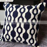 Crewel Embroidery Pillow RED and Blue thumbnail-2