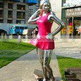 Woman Shaped Metal Stainless Steel Statue thumbnail-2
