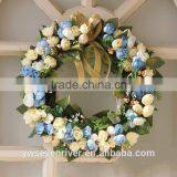 Custom Simulation Wreath Door Decoration Pendant Married the Wedding Floristry Villa Home Decoration Car Wedding Decoration Blue thumbnail-1