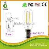 2015 Latest Product Filament Led Bulb 2w T25 110V 240V 2700K 6000K Double Filament Light Bulbs