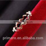 Latest Designs Women's Wave Finger Rings for Girls 18K Rose Gold Plated Stainless Steel Jewellery/Jewelry thumbnail-3