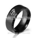 Superman Titanium Stainless Steel Men Ring Superman Logo Finger Rings 3 Colors Fashion Designs thumbnail-3