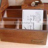 Compact Wood Telecontroller and Sundries Trapezoid Box