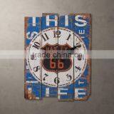 Oblong Shabby Chic Wall Clock Made of Wood Quality Choice