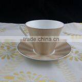 230ml Coffee Cup With Gloden Color Decal With Gold Rim Tea Cup With Saucer thumbnail-3