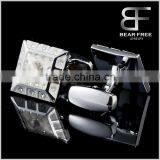 Wholesale Luxury Mens Enamel Cufflinks White CZ Inlaid Cufflinks thumbnail-2