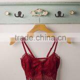 90% Viscose Deep Red Sheer Lace Cami Bra Sale thumbnail-1