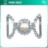 1.5MM 3MM Clear Cystal Rhinestone Flower Connector Rhodium Metal Belt Buckles thumbnail-4
