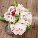 High Quality Silk Flower Artificial Peony Flowers Fake Leaf Wedding Home Party Decoration Bouquet thumbnail-6