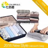 Vacuum seal travelling bag with hand roll compressed for storage