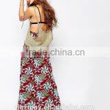 Rose Print Long Skirt for Womens Maxi Skirt thumbnail-4