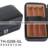 Leather Small Cedar Box Wooden Tobacco Holder Cigarette Case thumbnail-1