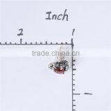 Garnet Heart Shape Cubic Zirconia Gemstone Silver Earring thumbnail-6