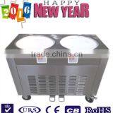 Ice Cream Roll Frying Two / Double Pans Maker 1 Minute Freezing Time