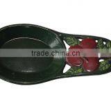 Cast Iron Spoon Rest With Apple