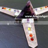 Rose Quartz Flat Stick Chakra Energy Generator: Agate Amethyst Tetrahedron thumbnail-4