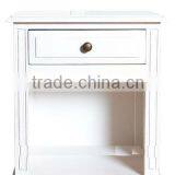 Shabby Chic Furniture Bedside Table Open Shelf and Drawer White Furniture Night Lamp thumbnail-3