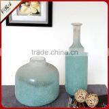 OUBOAO Unique Design Handmade Retro Style Smoke Gray Matte Glass Flower Vase thumbnail-6