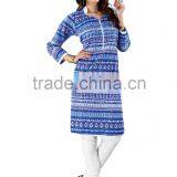 Casual Printed Cotton Kurti Wholesale thumbnail-1