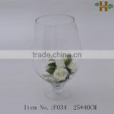 Footed Clear Glass Vases For Flower Arrangements For Wedding Decoration