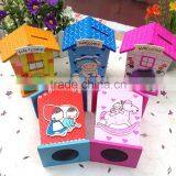 Children Prizes for Cartoon Colorful Custom Wood Money Saving Box thumbnail-3