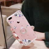 Silicone Cell Phone Case Diamond Mobile Phone Cases for IPhone7/7Plus/6/6s/6plus/6splus Tpu Soft Case With Ring Holder thumbnail-4