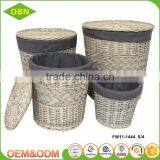 Wholesale Best Quality Durable Fabric Decoration Eco-friendly Dirty Clothes Hamper Cane Wicker Laundry Basket With Cover thumbnail-2