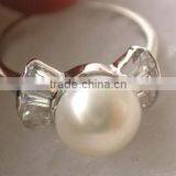 2014 Latest Fashion Round Pearl Tahitian Pearl Ring thumbnail-2