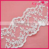 Keering 100% polyester wedding lace trim veil ivory WTPA-014