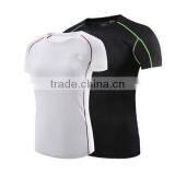 100% Polyester Men Fake V-neck Cycling Gym T-shirt Custom Dry Fit T-shirt thumbnail-1