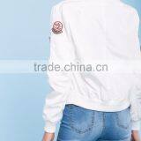 2016 High Quality Wholesale Causal Bomber Smart White Ladies Jacket thumbnail-3
