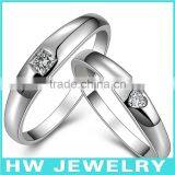 925 Sterling Silver Cubic Zirconia Solitaire White Cheap Couple Rings thumbnail-1