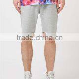 MGOO Hot Sale Raw Hem Sport Shorts Mens French Terry Cotton Shorts Plain Side Pockets Sweat Pants thumbnail-3