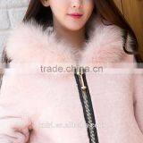 Winter Women's Long Natural Real Wool Sheep Shearling Coat Plus Size Jacket With Hood Genuine Fox Fur Pockets thumbnail-4