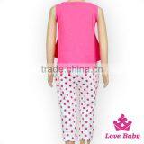 2017 Summer Boutique Outfits Sleeveless Hot Pink Flower Baby Girl Clothing Sets thumbnail-4