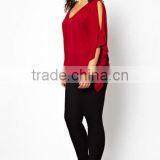 2016 Latest Hot Sale Oversized Tops for Fat Women Chiffon Shirt Blouse for Gilrs XXXL-6XL thumbnail-1