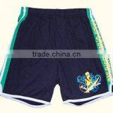Mens Black Sports Shorts With Pattern thumbnail-1
