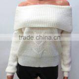Runwaylover 2017 Ladies New Style Fashion Off-Shoulder Knitted Pullover Sweaters thumbnail-5